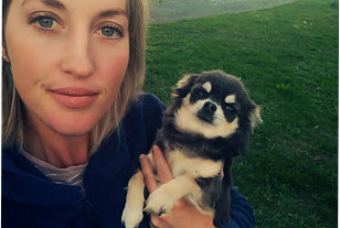 Leah with chihuahua puppy