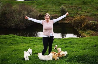 Leah with Chihuahua's